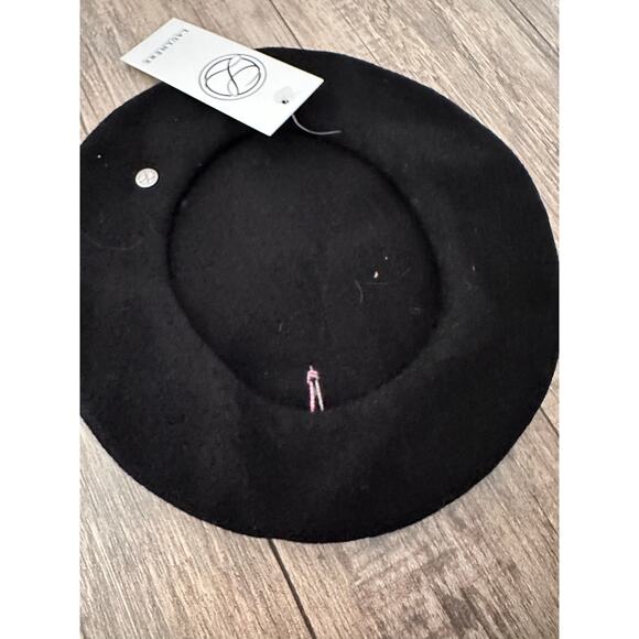 Laulhere France Crimson Black Wool Beret Eiffel Tower Tam Hat French wool NWT - Picture 7 of 10